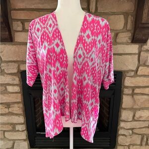 LULAROE-Bianka Kimono Pink Aztec